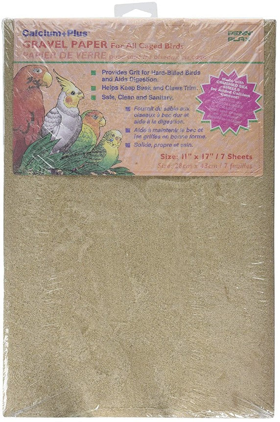 Penn Plax Calcium Plus Gravel Paper for Caged Birds