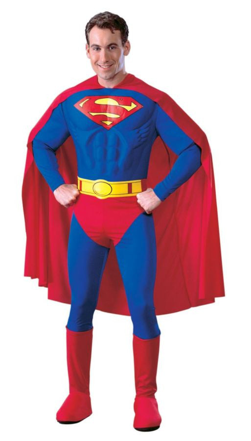 Superman Muscle Chest Deluxe Adult Men's Costume - Small 36-38