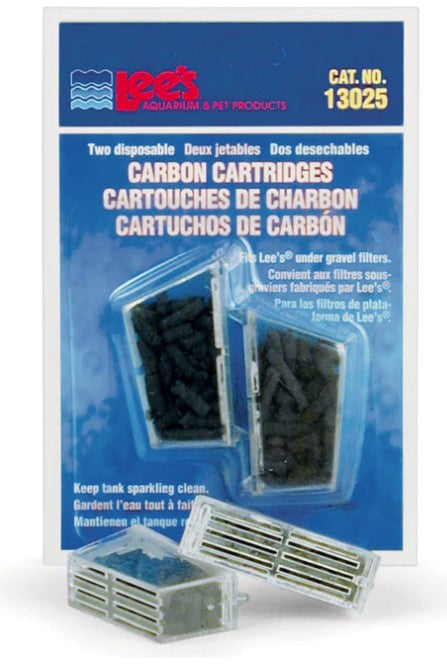 Lees Carbon Cartridges for Under Gravel Filters for Aquariums