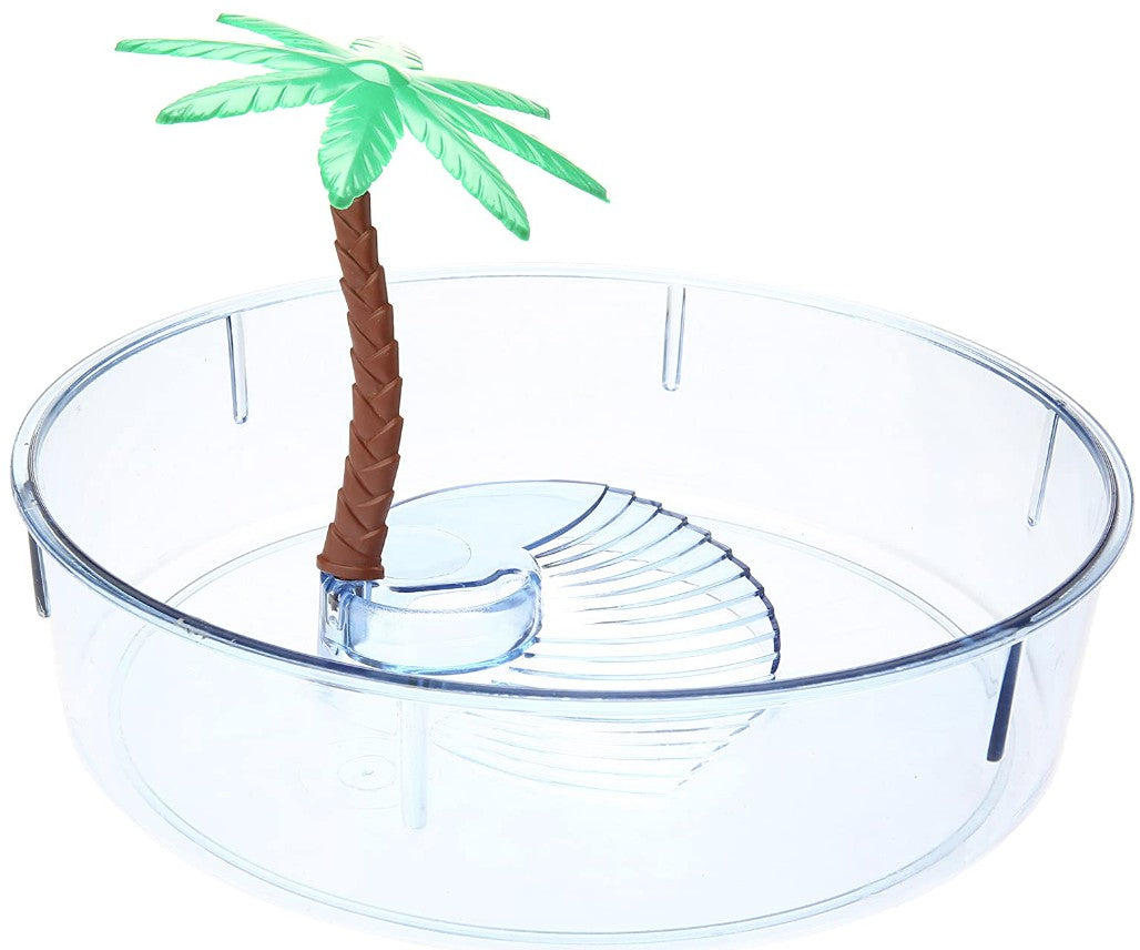 Lees Round Turtle Lagoon with Access Ramp to Feeding Bowl and Palm Tree Decor