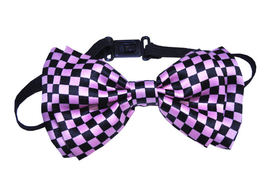 BOW TIE PINK/BLACK CHECK