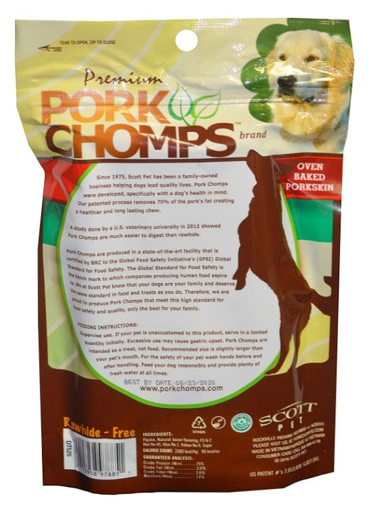 Pork Chomps Bacon Flavor Porkskin Twists Large