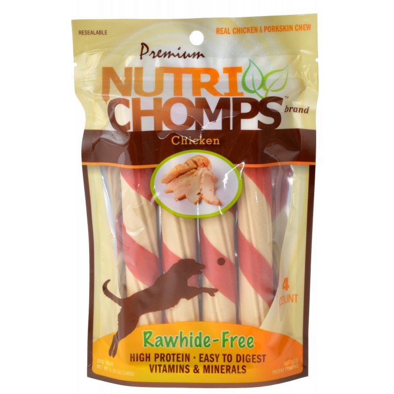 Pork Chomps Premium Nutri Chomps Chicken Wrapped Twists Dog Treat