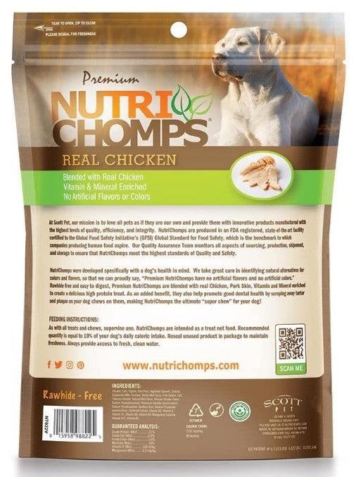 Pork Chomps Premium Nutri Chomps Chicken Wrapped Twists Dog Treat