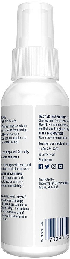 PetArmor Hydrocortisone Spray Quick Relief for Dogs and Cats