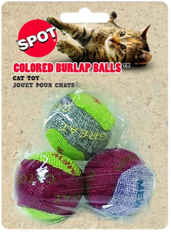 Spot Burlap Balls Cat Toys Assorted Colors