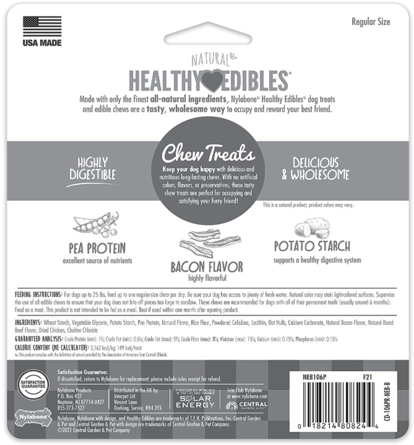 Nylabone Healthy Edibles Chews Bacon Regular