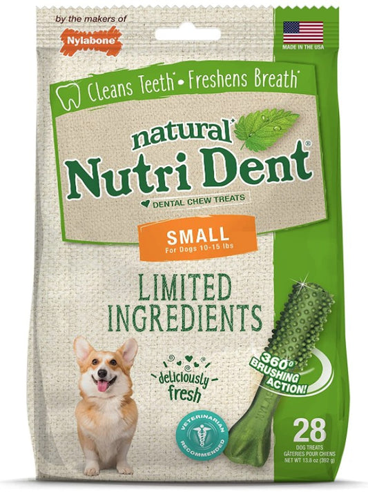 Nylabone Natural Nutri Dent Fresh Breath Limited Ingredients Small Dental Dog Chews