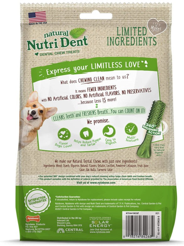 Nylabone Natural Nutri Dent Fresh Breath Limited Ingredients Small Dental Dog Chews