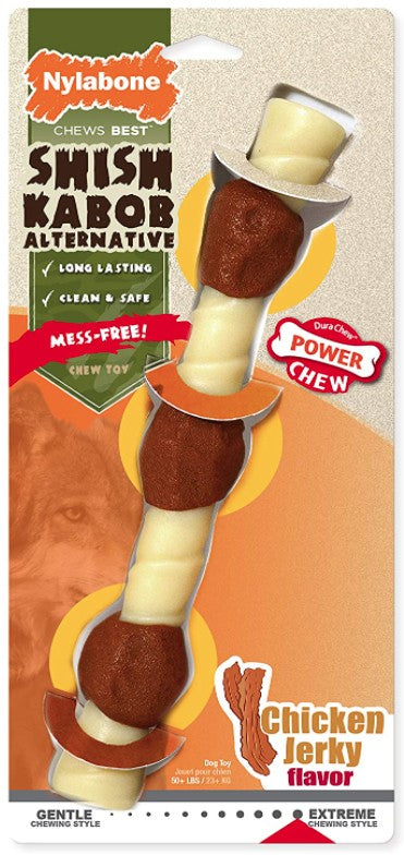 Nylabone Power Chew Shish Kabob Mess Free Nylon Chew Toy Chicken Jerky Flavor Souper