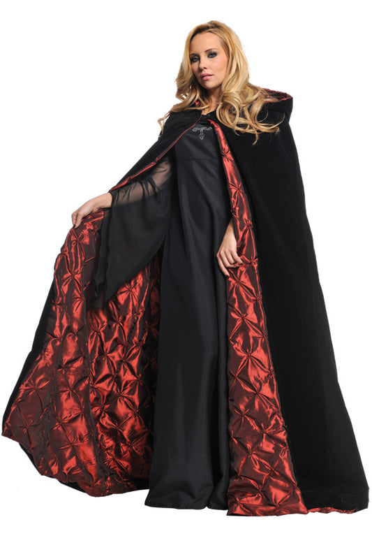 CAPE DLX VELVET/EMBR LIN 63"IN