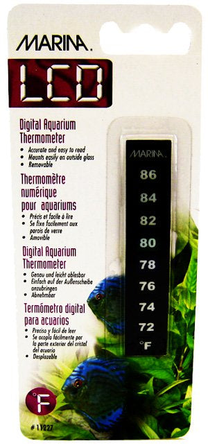 Marina LCD 3.4" Long Digital Aquarium Thermometer 72 to 86&deg; F